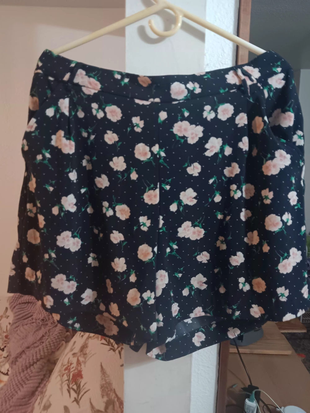Maison Jules Navy Dress with Blush and Green Floral Print